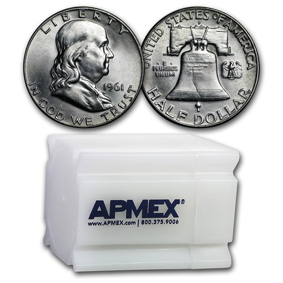 1961-D Franklin Half Dollar 20-Coin Roll BU 1961-D Franklin Half Dollar 20-Coin Roll BU